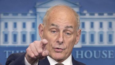 El jefe de gabinete John Kelly, durante una rueda de prensa en la Casa Blanca en Washington DC, EEUU.