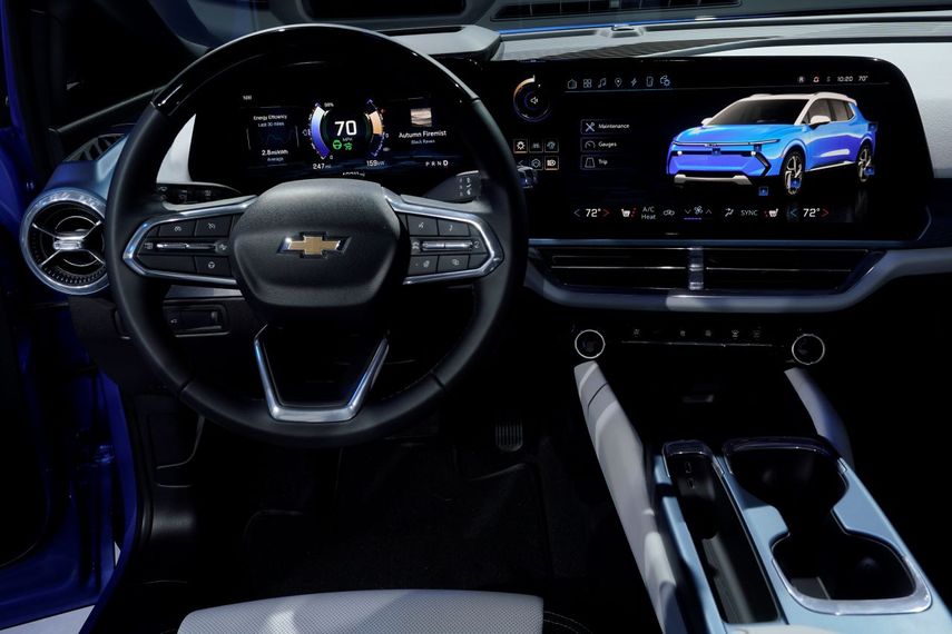 El interior de una camioneta SUV Chevrolet Equinox EV 3LT modelo 2024 se exhibe en Warren, Michigan.&nbsp; &nbsp;