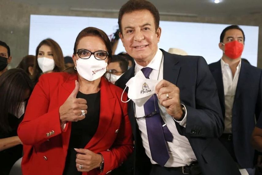 La presidenta electa de Honduras, Xiomara Castro y el vicepresidente Salvador Nasralla.