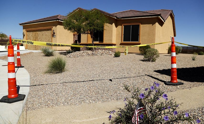 Vista de la casa del asesino masivo Stephen Paddock este martes 3 de octubre de 2017, en Mesquite, Nevada, EEUU.&nbsp;