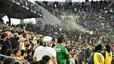 Aficionados durante la final de la Liga de Campeones de la CONCACAF, el 4 de junio de 2023.