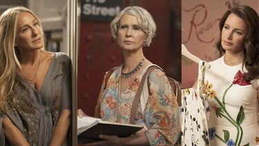 En esta combinación de fotos difundidas por HBO Max, de izquierda a derecha, Sarah Jessica Parker, Cynthia Nixon y Kristin Davis en escenas de And Just Like That, la nueva temporada de Sex and the City.