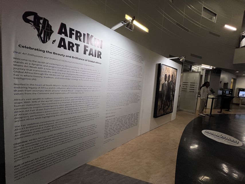 Entrada de AfriKin Art Fair, en North Miami.