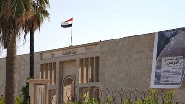 Una vista del Museo de Mosul en la ciudad del norte de Irak el 11 de mayo de 2023. Después de estar cerrado al público durante 20 años y saqueado por el grupo Estado Islámico, el otrora célebre museo de Mosul en el norte de Irak anunció el lanzamiento de la final etapa de rehabilitación de la institución.