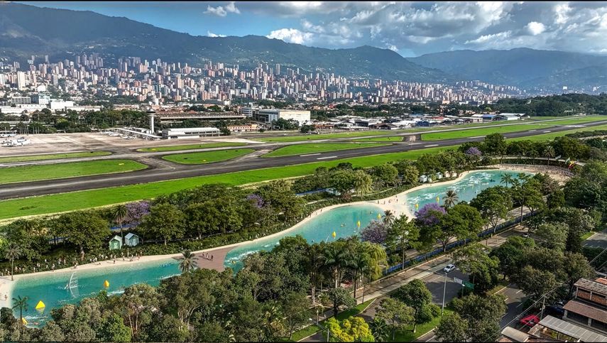 Vista aérea del proyecto de playas en Medellín. Vista aérea del proyecto de playas en Medellín.