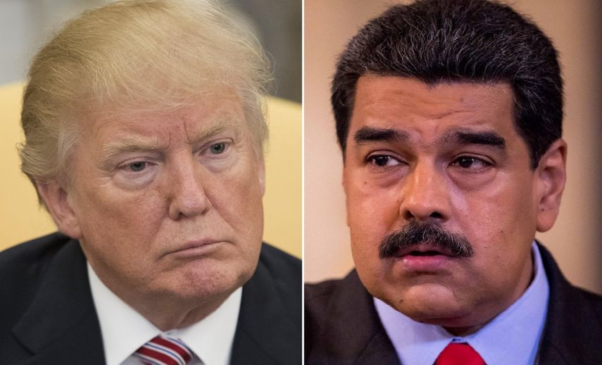 Un funcionario de la Casa Blanca confirmó que el presidente Donald Trump (izq.) no dialogará con el venezolano Nicolás Maduro (der.) mientras no se restaure la democracia en el país caribeño.