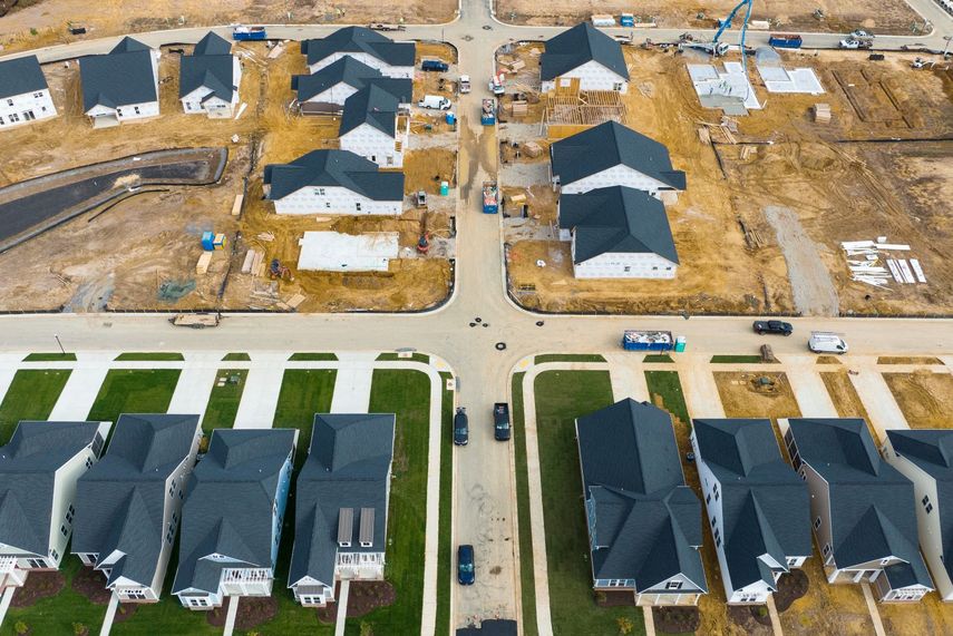 Viviendas nuevas y en construcción en una zona de Maryland.