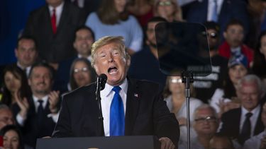 El presidente Donald Trump habla sobre Venezuela en la ciudad de Miami.&nbsp;