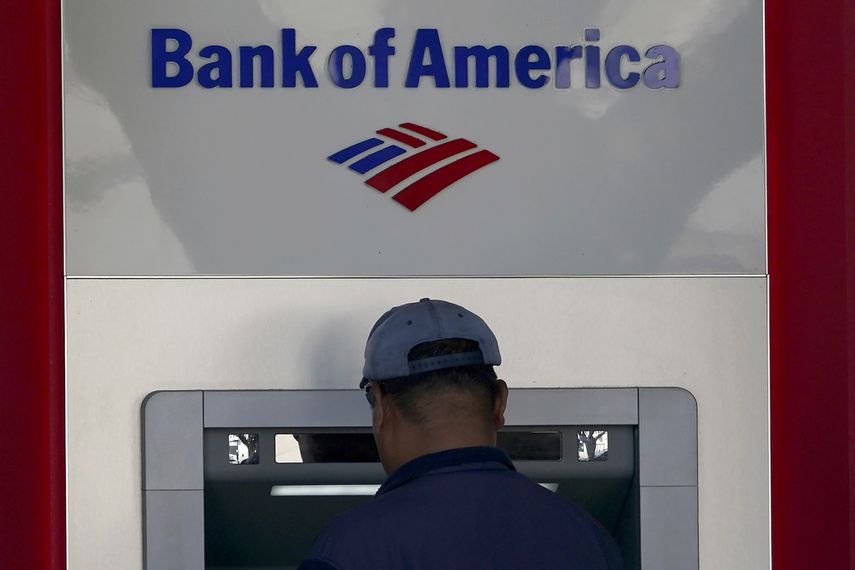 Un cajero automático de Bank of America en San Francisco.