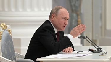 El presidente Vladimir Putin en el Kremlin, Moscú.