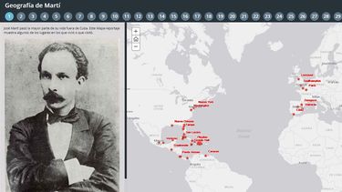  Geografía de Martí´, primera App interactiva que mapea el recorrido vital de José Martí. El proyecto fue desarrollado por Diario de Cuba y Geoidea.