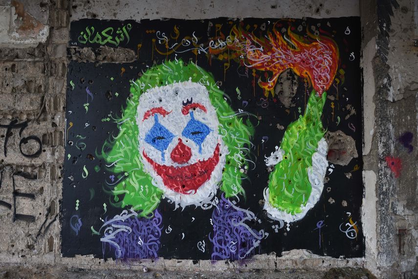 Un graffiti dedicado al Joker en Beirut, L&iacute;bano.&nbsp;