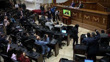 Vista de una sesión del Parlamento venezolano controlado por la oposición.