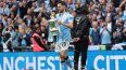 El mediocampista portugués Bernardo Silva, en ese entonces del Manchester City, celebra en el campo tras la victoria del club en la FA Cup, el 16 de mayo de 2026.