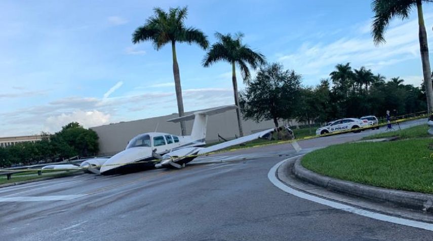La aeronave a&uacute;n permanec&iacute;a la ma&ntilde;ana de este lunes en el sitio donde tuvo que aterrizar de emergencia.&nbsp;