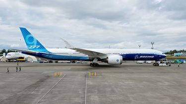 Un avión del modelo 777 fabricado por Boeing.