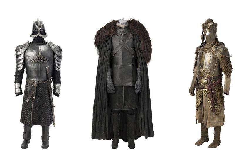 Esta combinación de imágenes publicadas por Heritage Auctions muestra los trajes usados por los personajes de Game of Thrones.&nbsp;