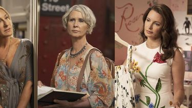 Esta combinación de fotos publicadas por HBO Max muestra, de izquierda a derecha, a Sarah Jessica Parker, Cynthia Nixon y Kristin Davis en escenas de And Just Like That.&nbsp;