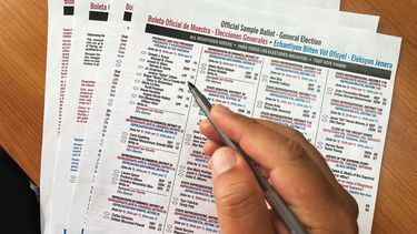 Vista parcial de boleta electoral Miami-Dade 2020.