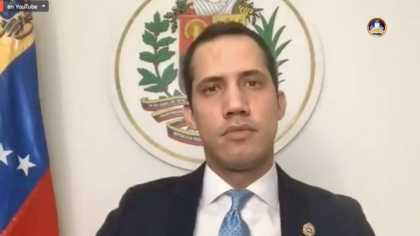 El presidente encargado Juan Guaid&oacute; durante una conferencia de prensa online el s&aacute;bado 13 de junio de 2020, transmitida a trav&eacute;s de&nbsp;Capitolio Tv, en YouTube.&nbsp;