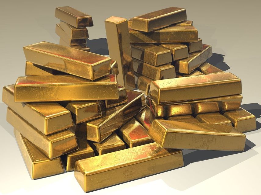 Imagen referencial de unos lingotes de oro.