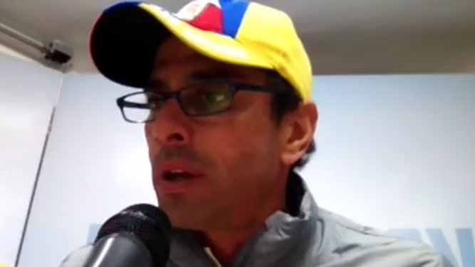 Henrique Capriles culpabiliza al Gobierno Nacional por ser el responsable de los hechos violentos ocurridos en Caracas. 