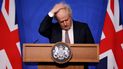 El primer ministro británico, Boris Johnson, se toca el cabello durante una conferencia de prensa el sábado 27 de noviembre de 2021, en Londres. Reino Unido. El primer ministro británico, Boris Johnson, se toca el cabello durante una conferencia de prensa el sábado 27 de noviembre de 2021, en Londres. Reino Unido.