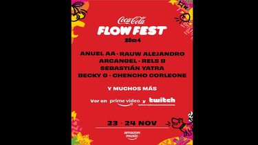 Flyer del Coca-Cola Flow Fest 2024, transmitido por Amazon Music.