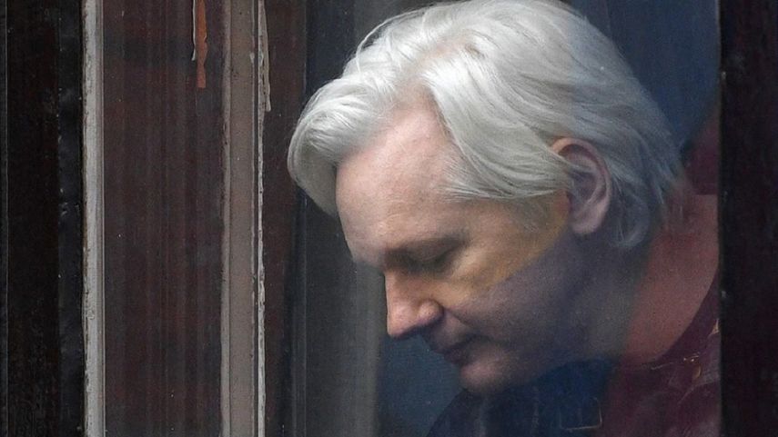 Julián Assange, detenido en Londres.