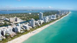 Vista parcial de la costa de Miami Beach. 