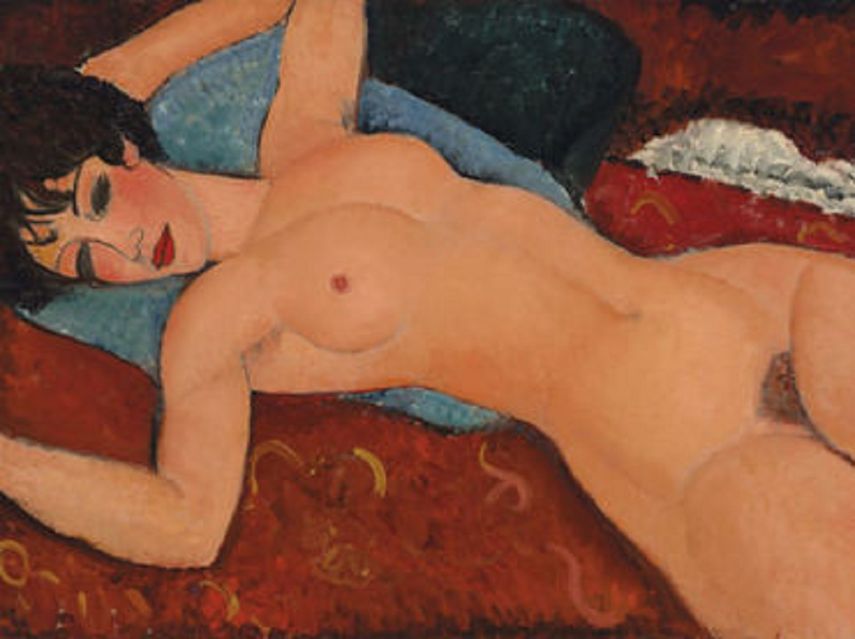 La pintura Desnudo recostado del pintor italiano Amedeo Modigliani.