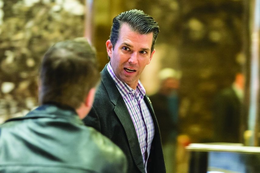 El hijo mayor del Presidente llega a la Torre Trump, en Nueva York, días antes de la toma de posesión de su padre.&nbsp;