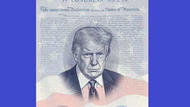 Imagen de la futura edición limitada de pasaportes de Estados Unidos que incluirán la imagen del presidente, Donald Trump. &nbsp;