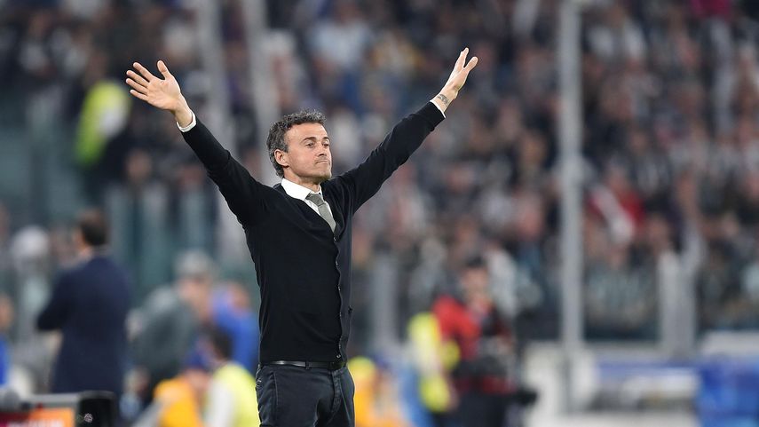 El técnico del&nbsp;Barcelona, Luis Enrique, gesticula en el juego de ida de los cuartos de final contra la Juventus.&nbsp;