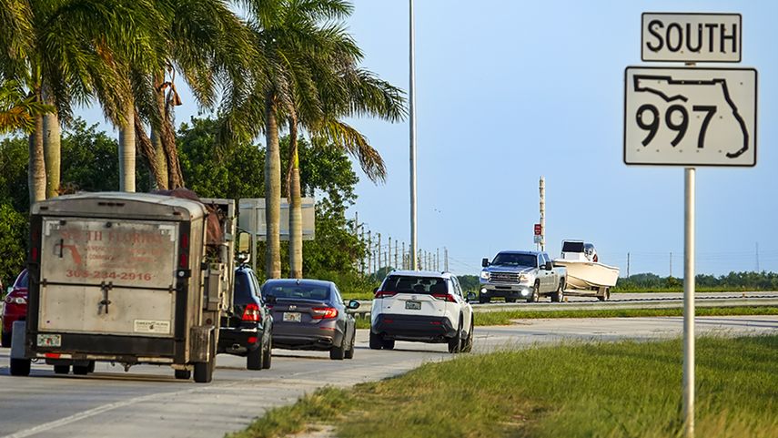 Aspecto de la avenida Krome, en el suroeste de Miami-Dade.