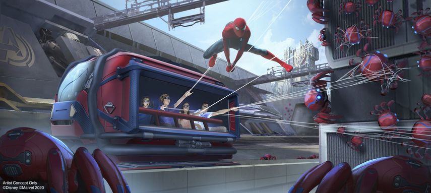En esta ilustraci&oacute;n difundida por Disneyland Resort, un concepto para la atracci&oacute;n Spider-Man Adventure en el pr&oacute;ximo Avengers Campus de Disney California Adventure Park en Anaheim, California.&nbsp;
