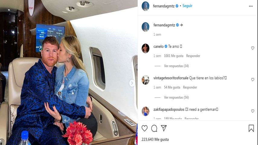 Canelo Álvarez y su esposa, Fernanda Gómez.