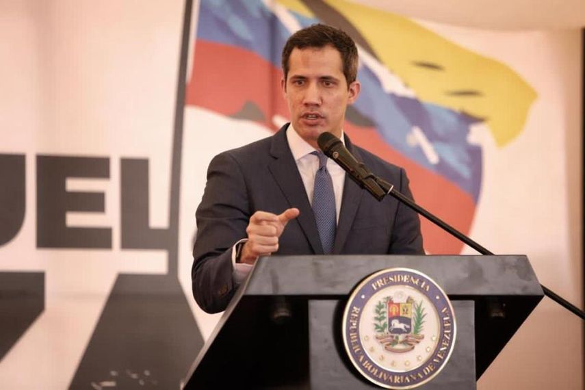 El presidente encargado de Venezuela Juan Guaidó durante el acto de juramentación del Comité Organizador de la Consulta Popular.