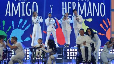 Lesley Grace, Joss Favela, Chiquis Rivera y Chyno Miranda en la pasada edición de TeletónUSA.&nbsp;