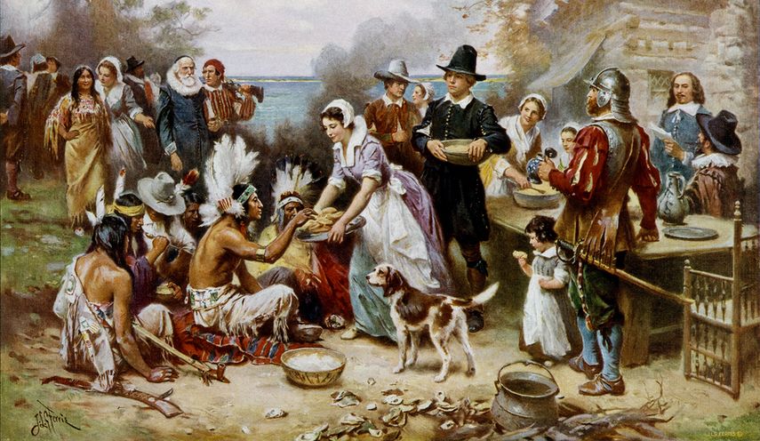 The First Thanksgiving, del pintor Jean Leon Gerome Ferris.