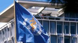 Bandera de la Organización Mundial de la Salud. 