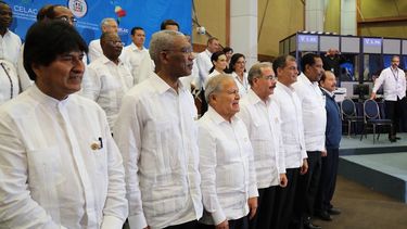 Pocos mandatarios en la foto de familia de la Cumbre CELAC. Punta Cana, República Dominicana, 25ENE17.&nbsp;