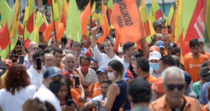 El presidente encargado de Venezuela, Juan Guaidó, en un acto en el estado de Yaracuy.