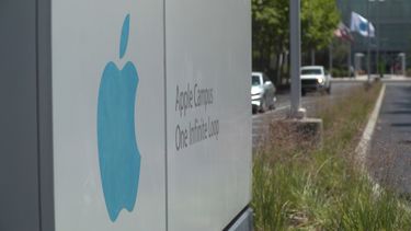 Vista del logo de Apple.