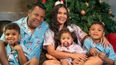 El compositor colombiano Omar Geles y su familia.