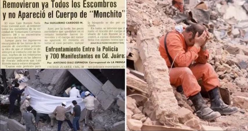 El niño Luis Ramón Monchito y su abuelo quedaron sepultados en las ruinas de una vecindad en el barrio de La Merced por el poderoso sismo de magnitud 8.1 que sacudió el país el 19 de septiembre de 1985.