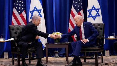 El presidente estadounidense, Joe Biden se reúne con el primer ministro israelí, Benjamin Netanyahu, en Nueva York, 20 de septiembre de 2023.