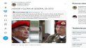 El ministro de Defensa del régimen de Maduro, Vladimir Padrino, lamenta la muerte del general Jacinto Pérez Arcay en Twitter. El ministro de Defensa del régimen de Maduro, Vladimir Padrino, lamenta la muerte del general Jacinto Pérez Arcay en Twitter.