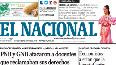 el nacional: edicion del 15 de noviembre de 2018