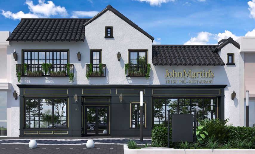 Fachada del renovado restaurante en Coral Gables JohnMartins.